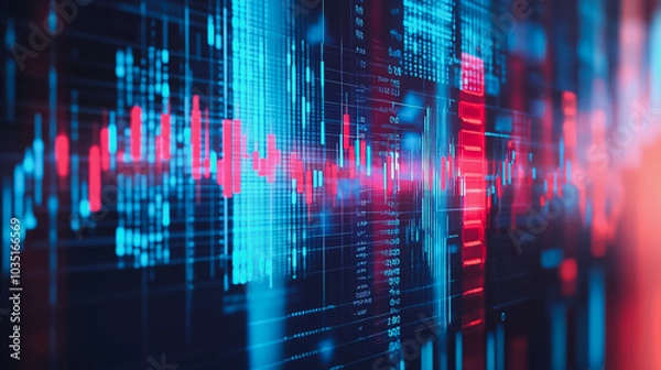 Fototapeta Abstract business network smart city and charts and graphs with statistics to innovative analyze business potential and forecast future development of companies growth.