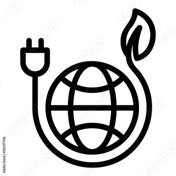 Fototapeta ecology icon or logo ilustration for website. Perfect use for web, pattern, design, app, etc.