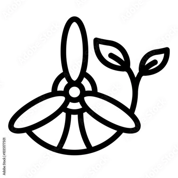 Fototapeta ecology icon or logo ilustration for website. Perfect use for web, pattern, design, app, etc.