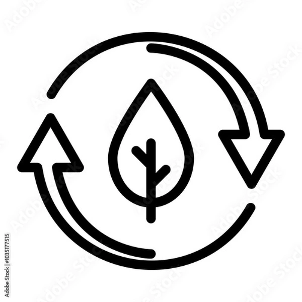 Fototapeta ecology icon or logo ilustration for website. Perfect use for web, pattern, design, app, etc.