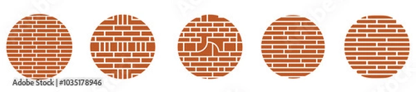 Fototapeta Collection Set Brick Wall Structure Logotype
