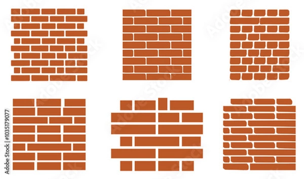 Fototapeta Collection Set Brick Wall Structure Logotype