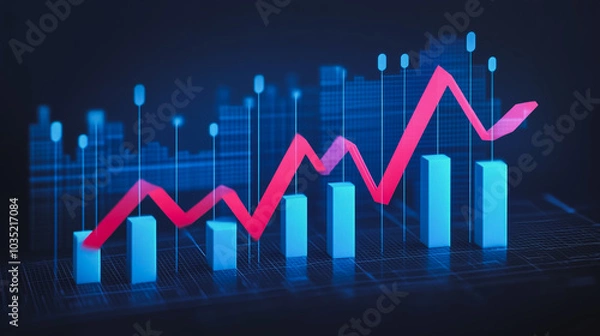Fototapeta Abstract business  and charts and graphs with statistics to innovative analyze business potential and forecast future development of companies growth.