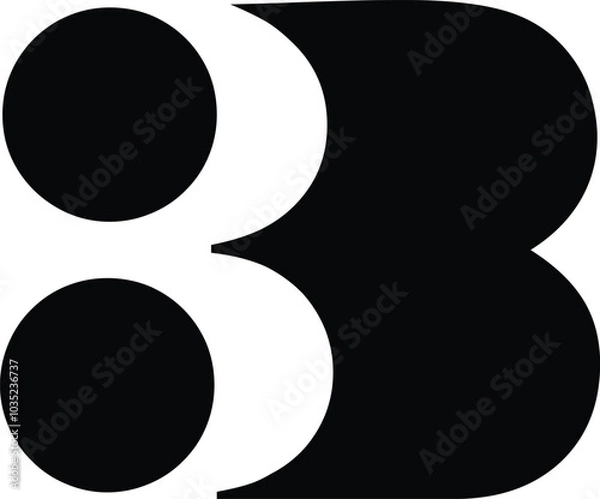 Obraz Bold Geometric Numbers Vector Set