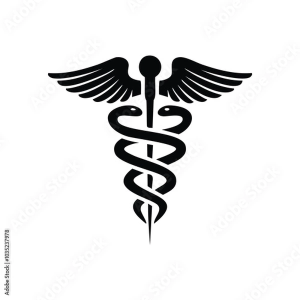 Fototapeta Caduceus Medical Emblem Vector for Treatment and Healing Projects