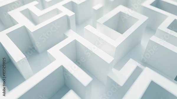 Fototapeta White Labyrinth: A Symbolic Maze of Choice