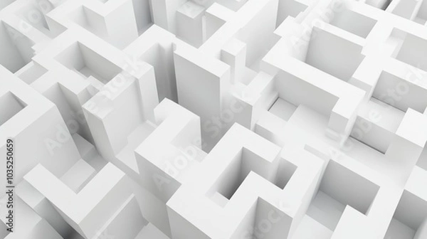 Fototapeta Abstract White Maze Design