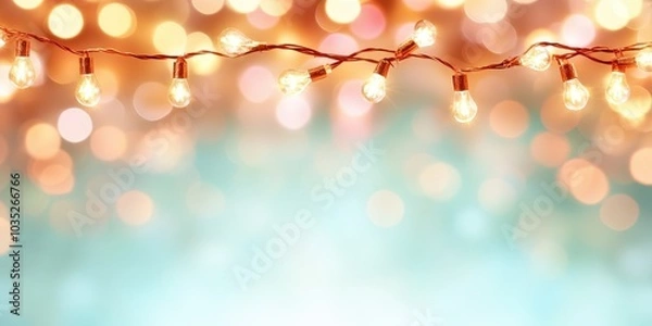 Fototapeta Warm Glow of Decorative String Lights