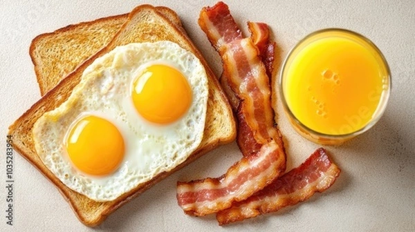 Fototapeta Breakfast Spread with Eggs and Bacon