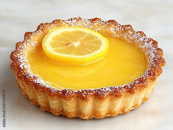 Fototapeta Elegant Classic Lemon Tart on Display