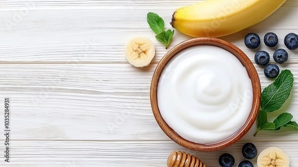 Fototapeta Inviting Breakfast Scene with Oatmeal and Fresh Fruits