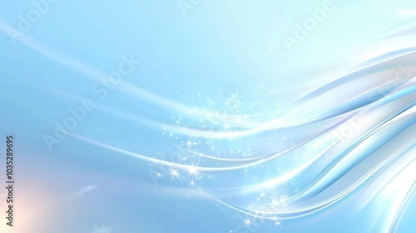 Fototapeta A light blue background with soft light beams radiating from the corners, creating a dynamic and energetic vibe