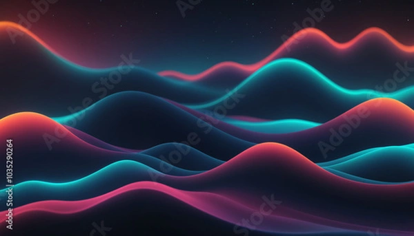 Fototapeta Colorful Abstract Waves | Aurora style | good for visualization of latent spaces