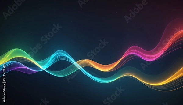 Fototapeta Colorful Abstract Waves | Aurora style | good for visualization of latent spaces