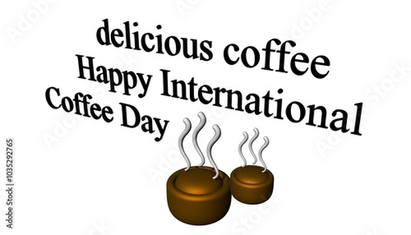 Fototapeta 3d illustration text coffee business background