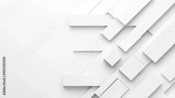 Fototapeta A pure white background with a minimalist design, featuring soft shadows and a clean, modern look.