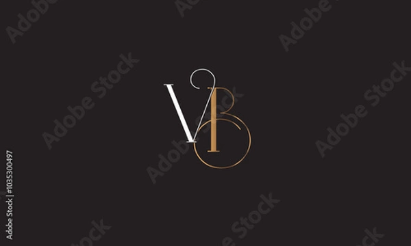 Fototapeta VB, BV , B , V, Abstract Letters Logo Monogram	