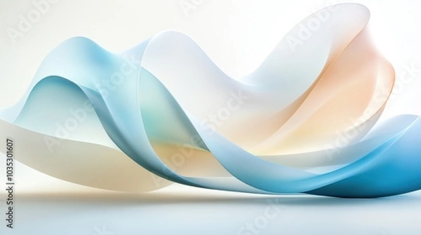 Fototapeta Soft Waves of Colorful Fabric Flowing Gracefully