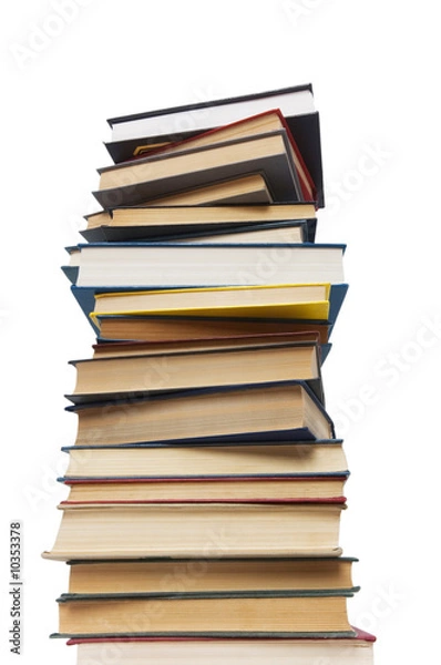 Fototapeta Stack of books isolated on the white background