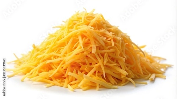 Obraz shredded cheddar cheese isolated on white background
