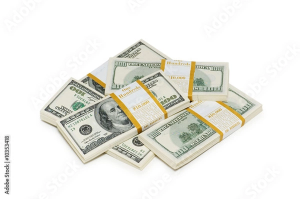 Obraz Ten thousand dollar stacks on the white