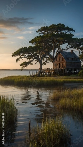 Obraz sunset over the lake