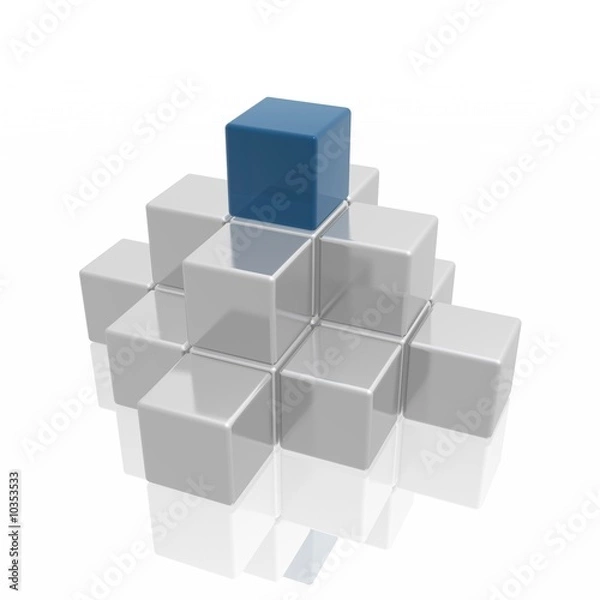 Obraz pyramid (blue and silver series)