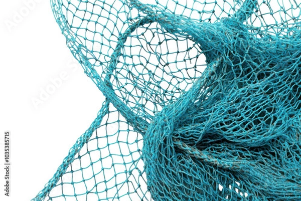 Obraz Durable Nylon Fishing Net for Catching Fish with Isolated on Transparent Background