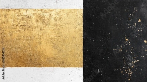 Fototapeta A minimalist black-and-white canvas with a subtle metallic gold overlay, perfect for adding understated elegance to any space