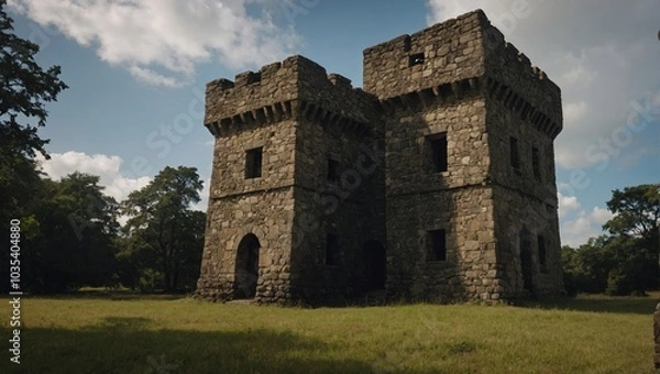 Obraz A beautiful archer tower at sunset creates a breathtaking view, perfect for photography