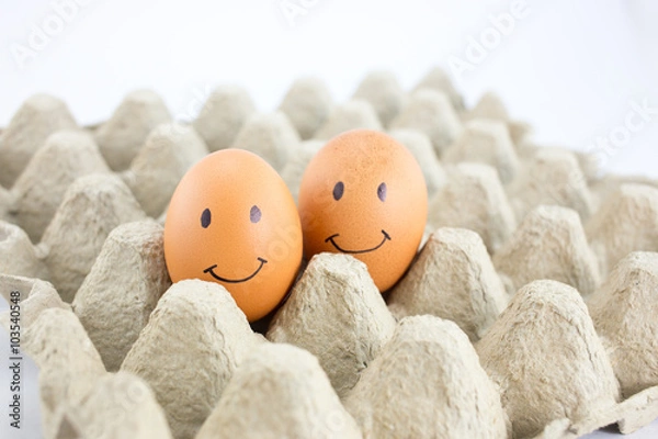 Fototapeta eggs with different facial expression