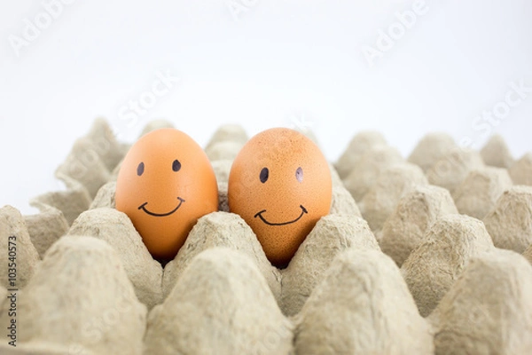 Obraz happy egg in egg tray