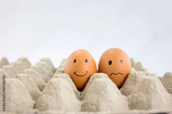 Fototapeta eggs with different facial expression