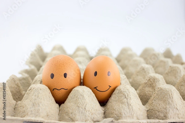 Fototapeta eggs with different facial expression