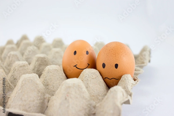 Fototapeta eggs with different facial expression