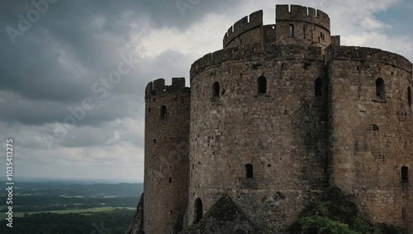 Fototapeta A charming archer tower during autumn creates a stunning visual experience