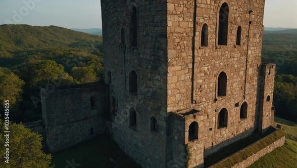 Fototapeta A charming archer tower in a vibrant natural setting