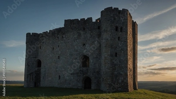 Obraz A charming archer tower surrounded by vibrant gardens delights all