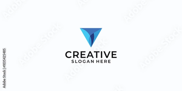 Obraz letter v colorfull logo