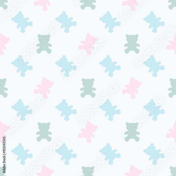 Fototapeta Seamless pattern for baby, toy bear