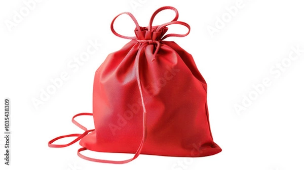 Fototapeta Red Bag Isolated on White Background - Perfect for Fashion, E-commerce, and Product Display Use