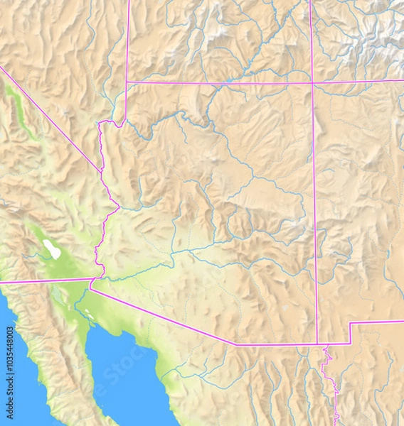 Fototapeta Map of the State Arizona (US).