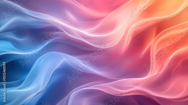Fototapeta Abstract background with colorful, wavy lines.