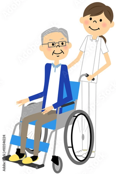 Fototapeta 看護師と高齢者