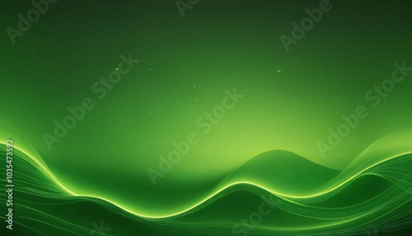 Fototapeta An abstract green background featuring smooth curves and light effects, ideal for digital designs and creative projects.