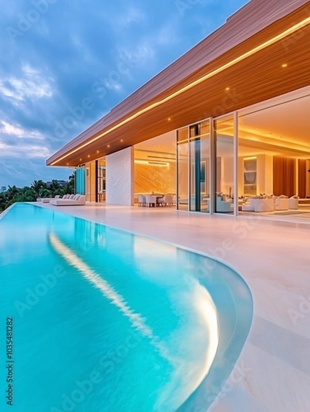 Fototapeta luxury swimming pool,generated ai