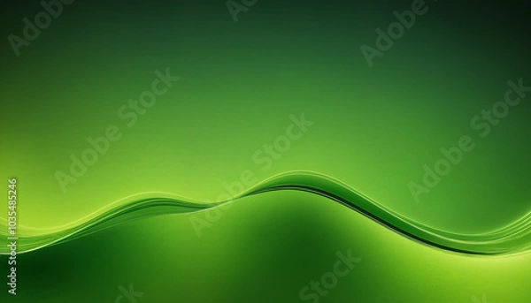 Fototapeta A smooth, flowing green abstract background ideal for modern design projects, conveying tranquility and harmony.