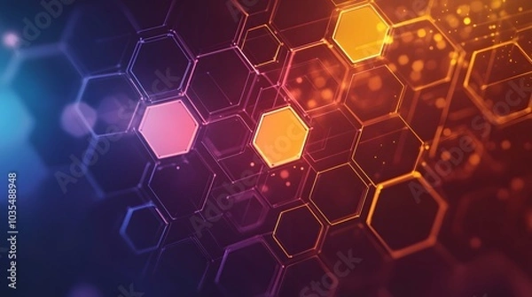Fototapeta Hexagons pattern. Geometric abstract background with simple hexagonal elements. Medical, technology or science design. 