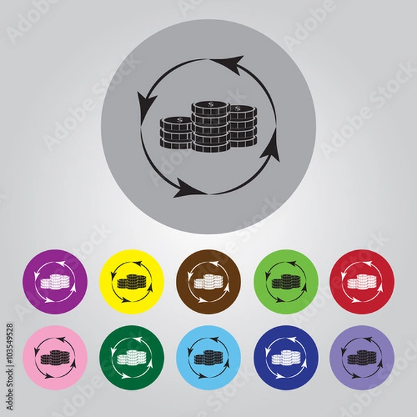 Fototapeta Circulation coins