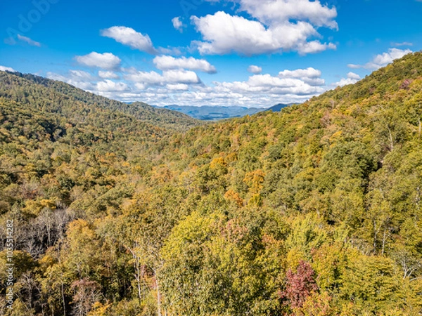 Fototapeta mountain home in fall